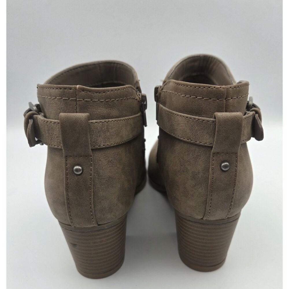 Indigo Rd Brown Western-Inspired Ankle Booties 8.5M Studded Wrap Detail Zip - Picture 4 of 6